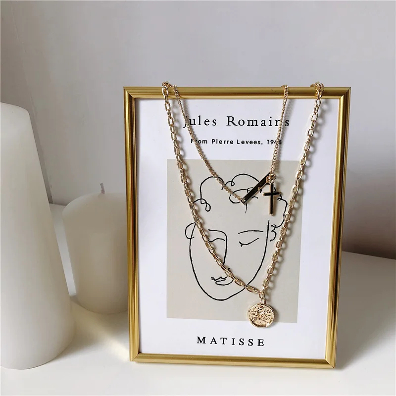 Новинка 2019 г. модные панк многослойсный браслет цепочка для женщин колье цепочки