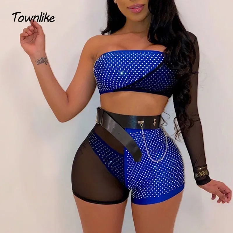 Новинка 2019 года. Сексуальный сетчатый комплект из двух предметов: топ на одно