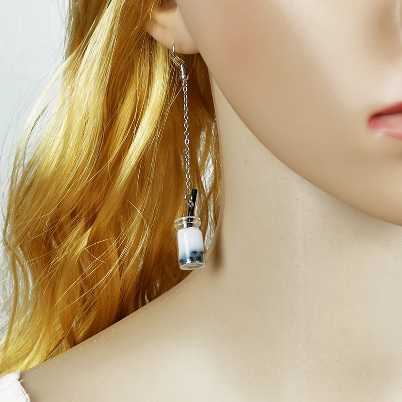 Летние Стиль серьги капельки с длинной цепью от Black Pearl молочный чай Висячие сок