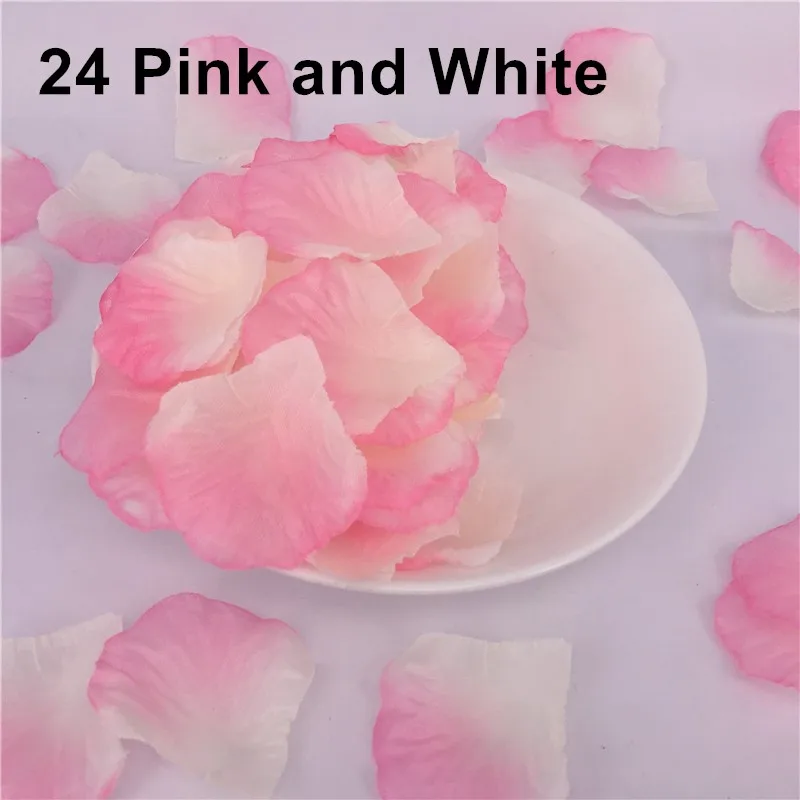 24 Pink and White Свадебные картины украшения романтические фиолетовые красные цветы Свадебные вечерние аксессуары розовые лепестки де Роза искусственные 500 шт - Цвет: 24 Pink and White