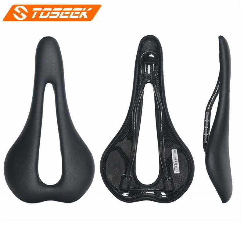 TOSEEK EVO Седло углеродного волокна кожи седла PU Подушка для медитаций Сверхлегкий седла седло с отверстием сиденья для горной дороге велосипед