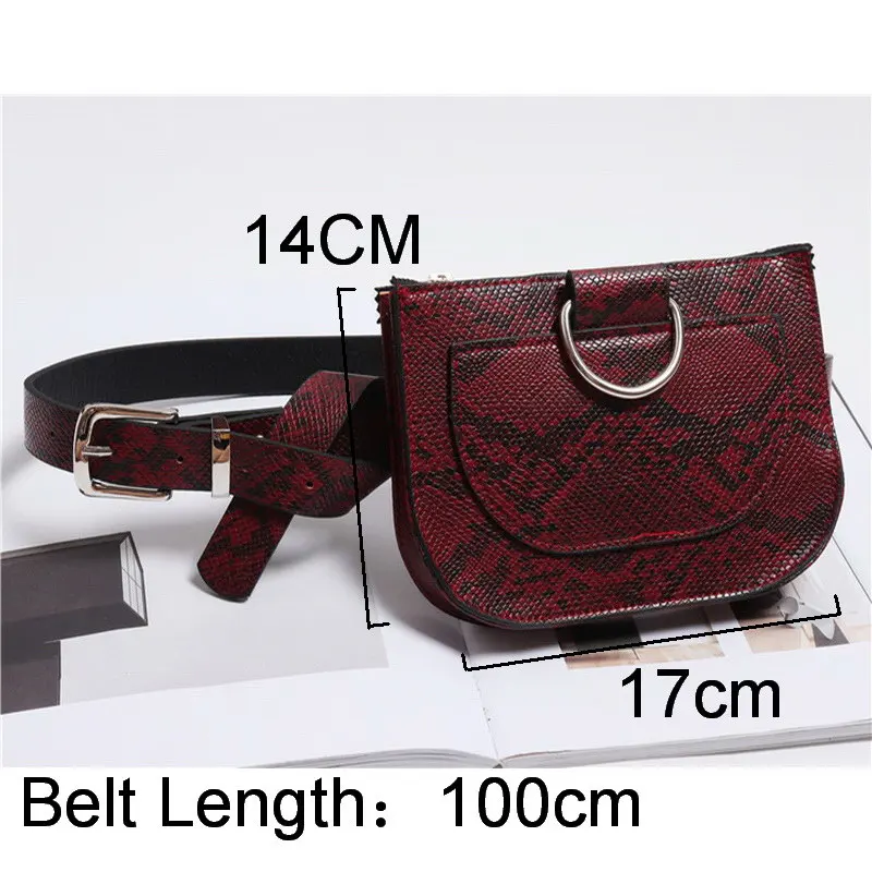 Gradosoo Retro Serpentine Waist Bag Female PU Leather Belt Women Fanny Pack Fashion Travel Ladies Coin Pouch LBF375 | Багаж и сумки