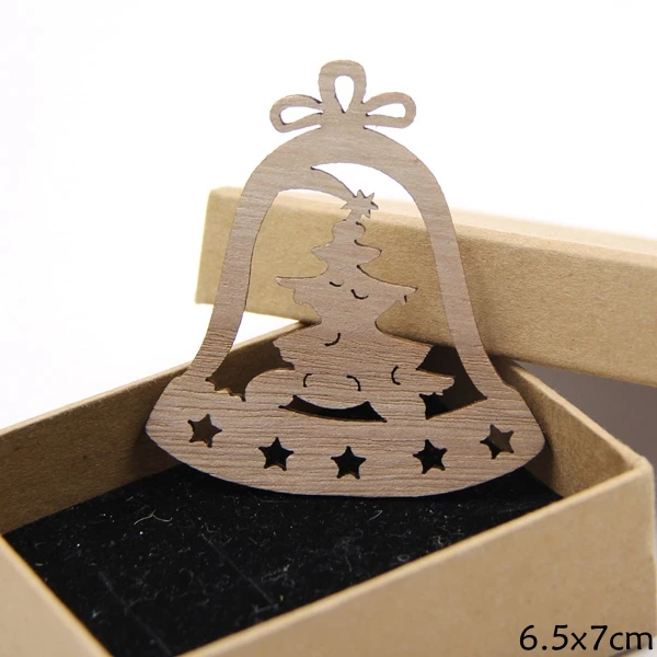 Bell A 10 шт. DIY рождественские снежинки, олени и елки деревянные подвесные украшения для рождественской вечеринки Рождественские елочные украшения Детские подарки украшения - Цвет: Bell A