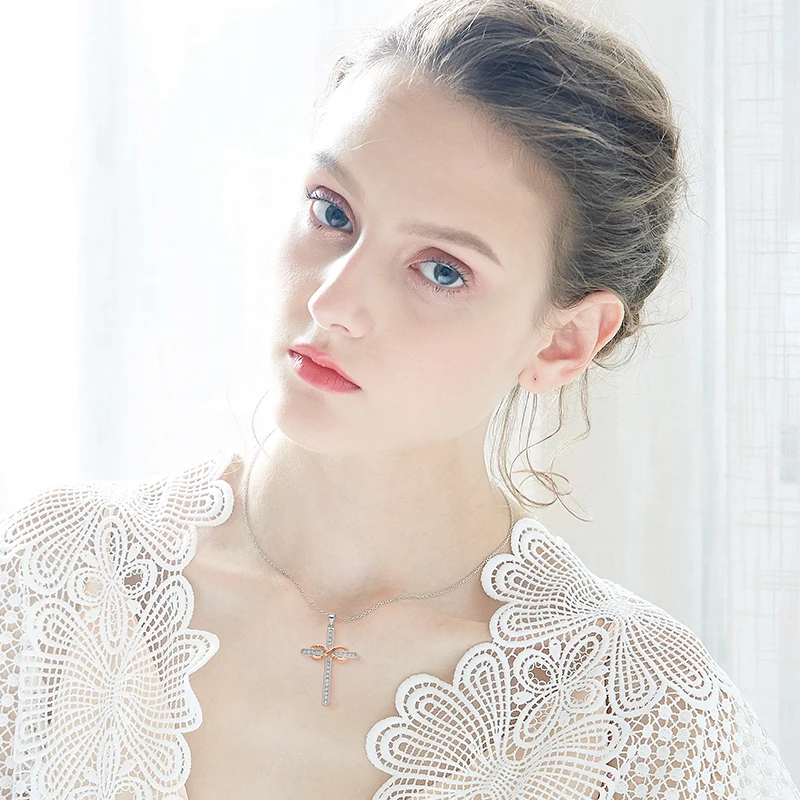Cdyle женское серебряное ожерелье с крестом украшено кристаллами collier femme