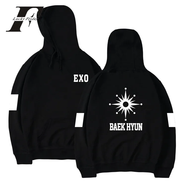 Худи EXO с логотипом Kpop в стиле Харадзюку Женская толстовка Осенний корейский