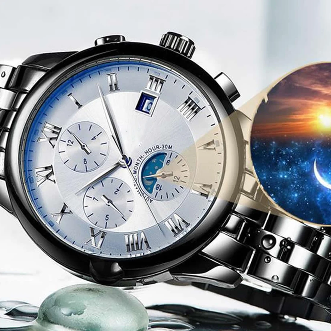 Модные мужские Элитный бренд Кварц наручные часы из нержавеющей стали деловые