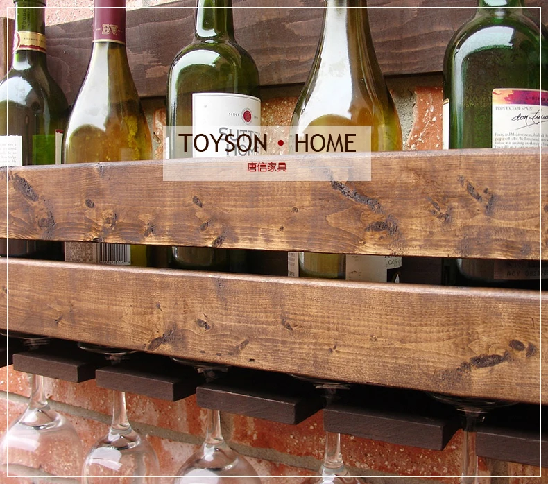 Винный шкаф деревянный бар настенный винный креативный Ретро стеллаж охладитель