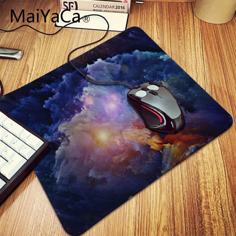 Lock Edge 25x29cm Maiyaca Galaxy, цветные офисные мыши звездного неба, геймерский игровой коврик для мыши, коврик для мыши с клавиатурой, ноутбук, ПК, ноутбук, Настольный коврик - Цвет: Lock Edge 25x29cm