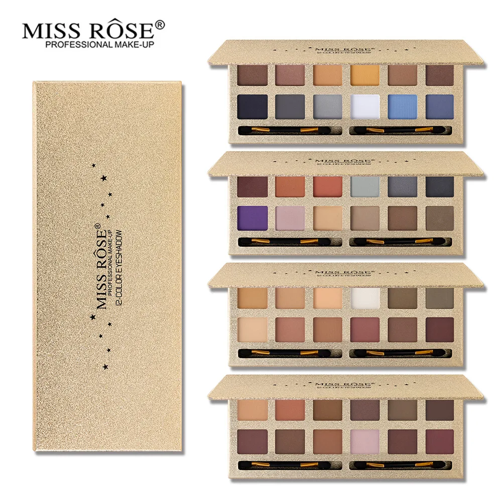 Miss Rose брендовые 12 оттенков матовые тени для век природный цвет макияж палитра
