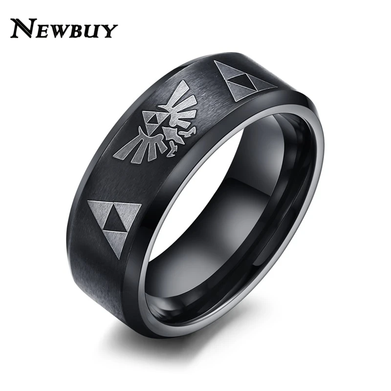 Кольцо мужское из нержавеющей стали шириной 8 мм в стиле панк|stainless steel ring|steel