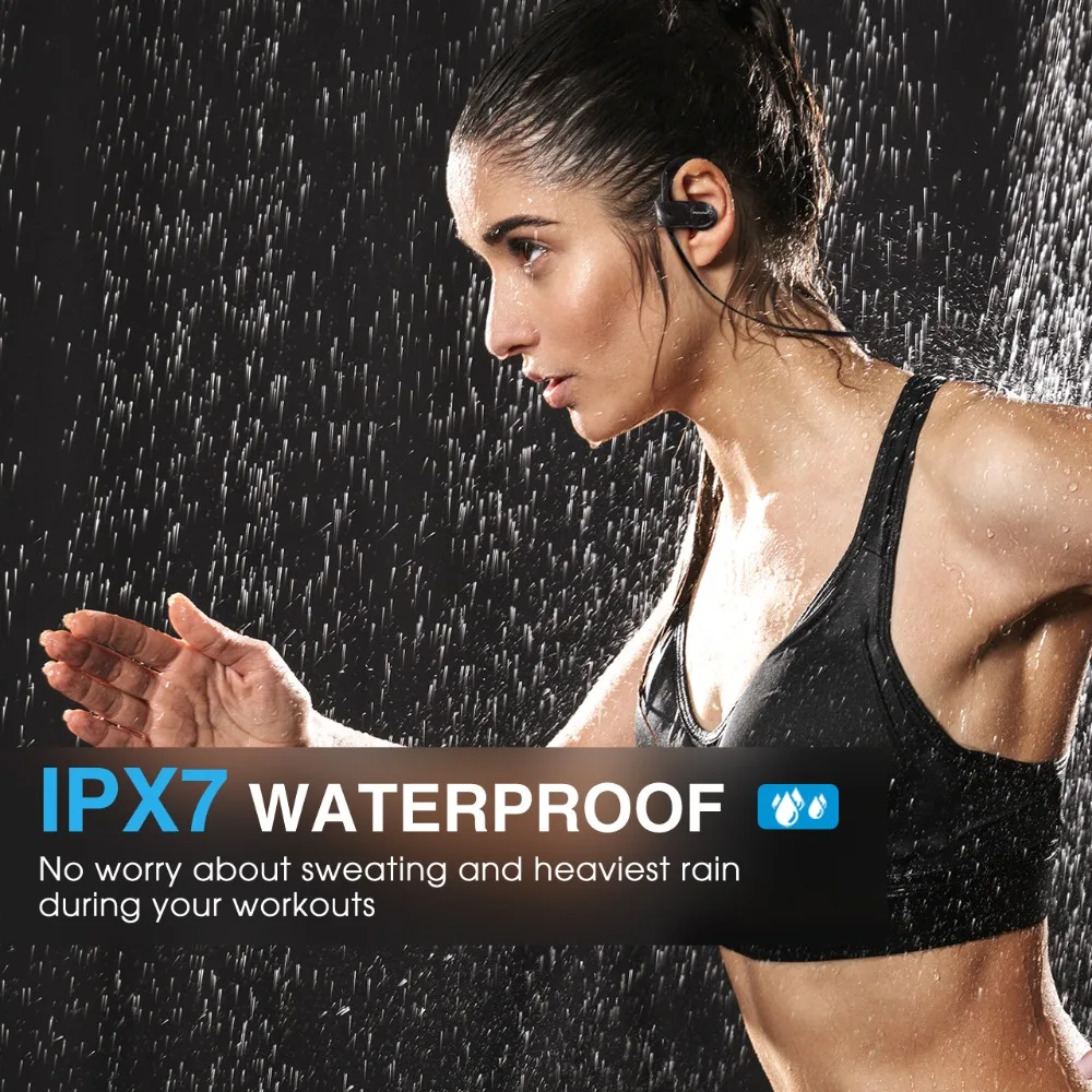 Mpow D7 2-я версия Bluetooth беспроводные 4,1 наушники IPX7 водонепроницаемые спортивные наушники 10-12H время воспроизведения для iPhone Xs Xr Xiaomi