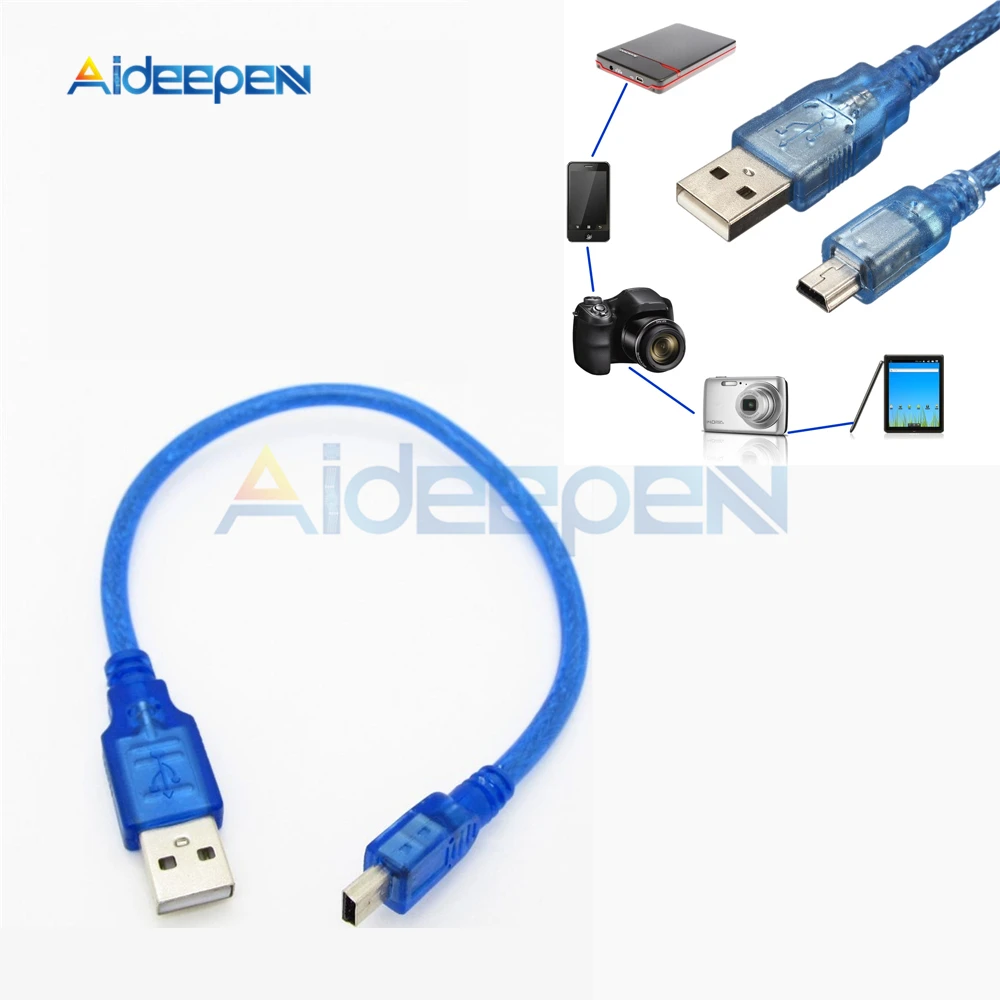 Кабель для передачи данных 30 см USB 2 0 тип А папа к Мини B 5pin адаптер преобразователь