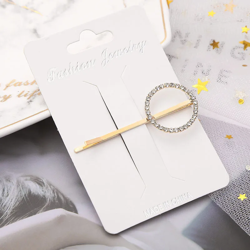 Блестящий кристалл заколка для волос со стразами головной убор геометрический