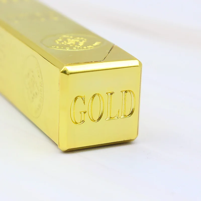 Роскошная 999 зажигалка с золотым кирпичом компактная струйная газовая надутая