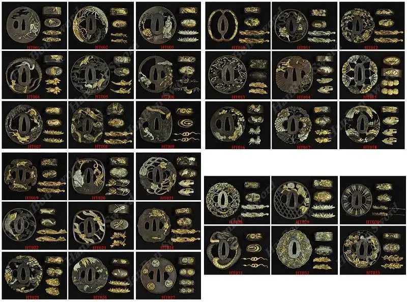 Высококачественный японский латунный меч KOSHIRAE аксессуары для катаны (TSUBA + FUCHI