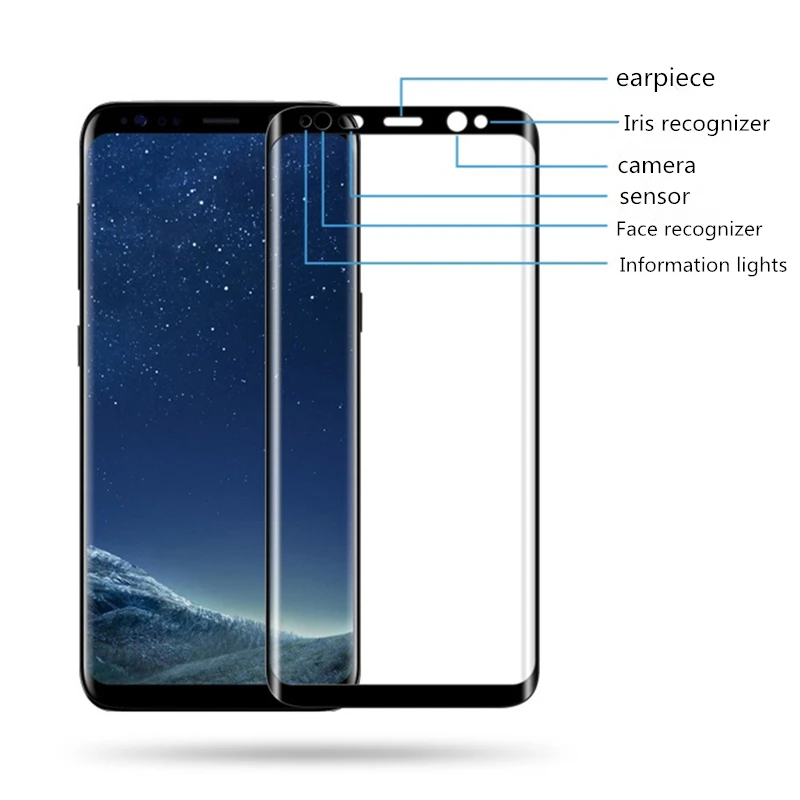 Защитная пленка для экрана 3D горячекатаное закаленное стекло Samsung Galaxy S8 полное