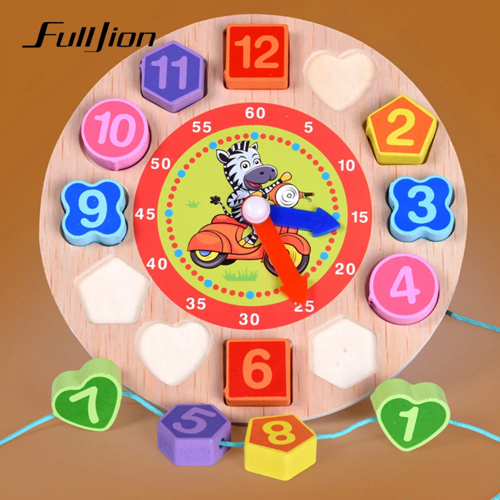 Fulljion игра головоломка деревянные часы игрушки для детей мозаика Монтессори