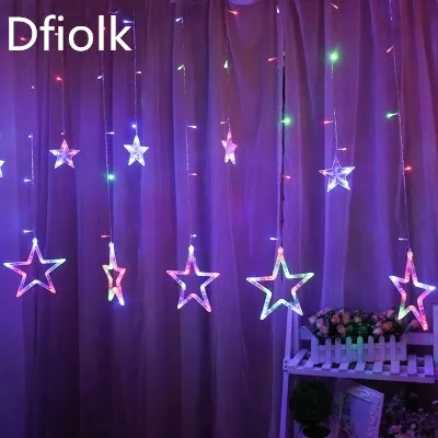 Светодиодные звезды занавес огни Свадебные Рождественские декоративные