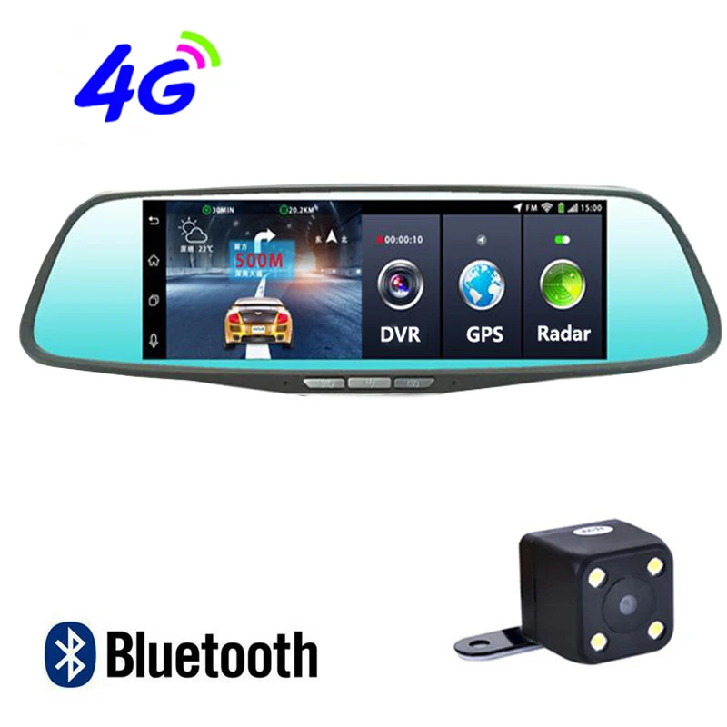Android 5 1 4G 8 дюймов Автомобильный видеорегистратор FHD 1080P Авто GPS навигатор с двумя