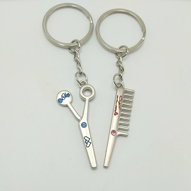 Креативная заколка для волос Расческа пара брелок металлический Подвеска