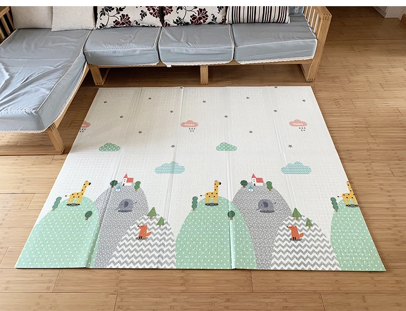 Детский Блестящий складной игровой коврик 180X200 см/71X79IN детский игровой коврик 1 см/0.4IN толщина ковер с рисунком водонепроницаемый Противоскользящий коврик