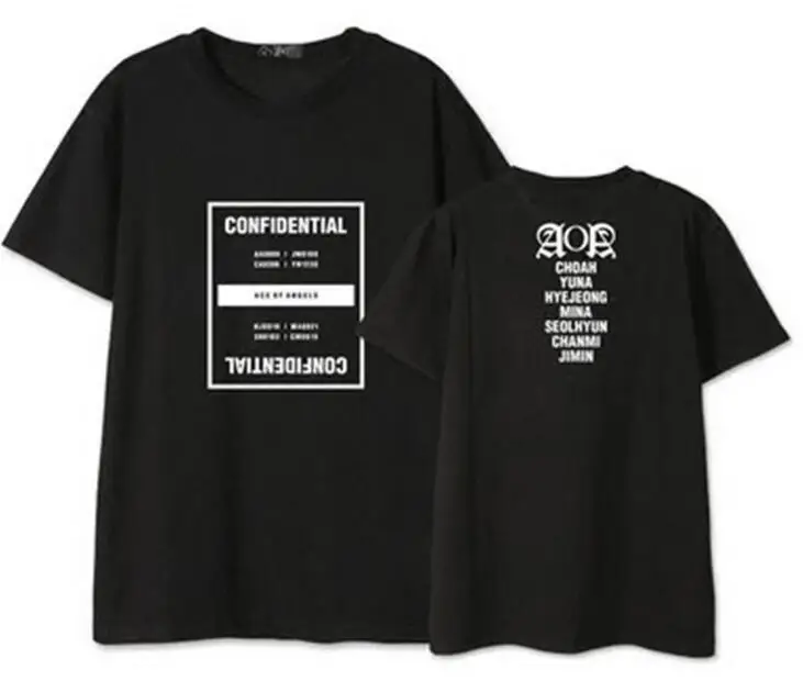 Летняя модная футболка с принтом всех участников АОА Айс из ангелов Сеула