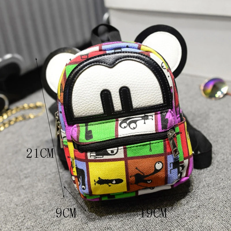 2017 модные милые женские рюкзаки из искусственной кожи с Микки ушками и граффити