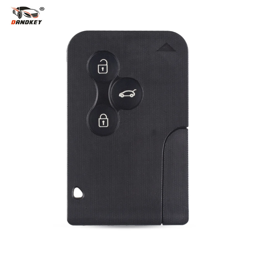 Dandkey 10 шт. 3 Смарт-карта с кнопками для Renault Clio Logan Megane 2 3 Koleos Scenic Card Case автомобильный брелок оболочки с маленьким ключом
