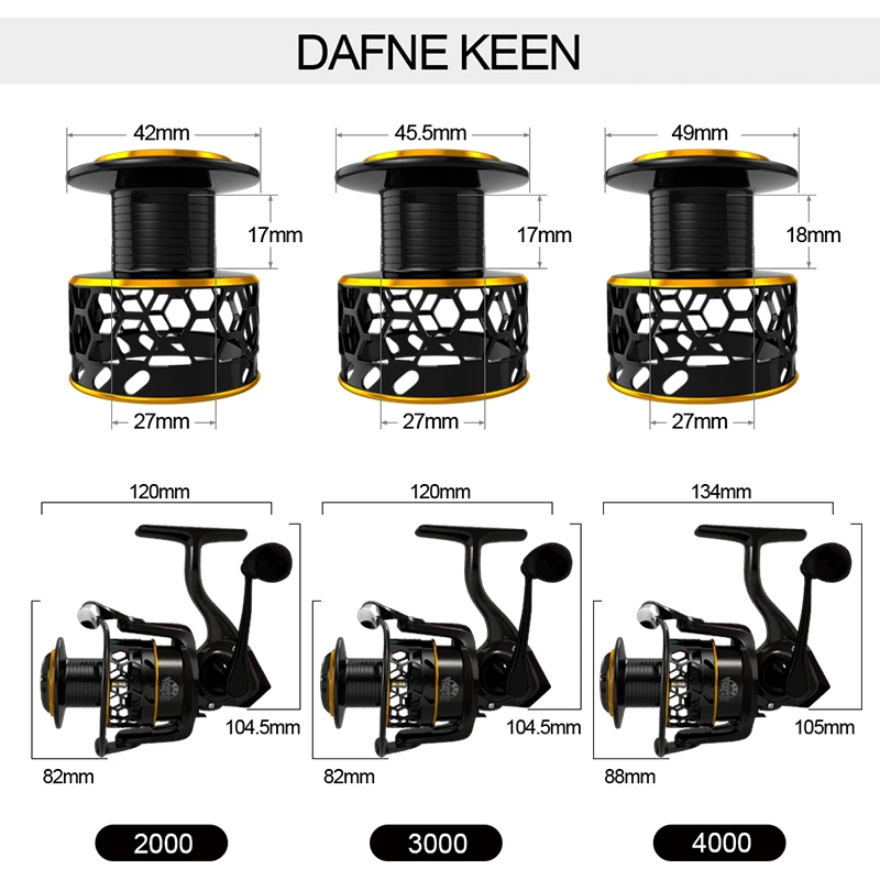 Спиннинговая катушка MEREDITH DAFNE KEEN 5,2: 1 2000 3000 4000 тройной диск углеродное сопротивление 12 кг максимальная мощность сопротивления баса ловля щуки и карпа катушки