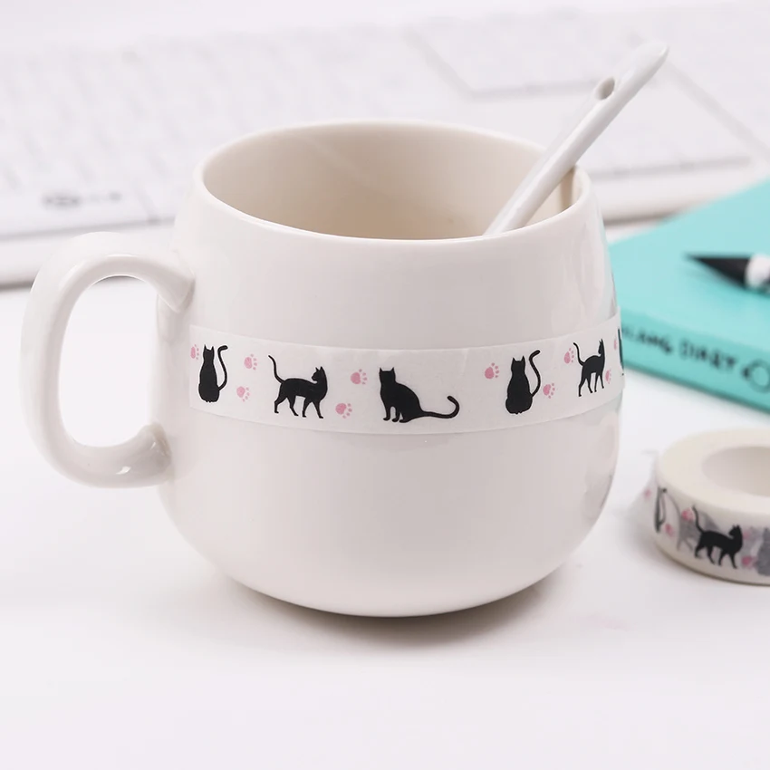 1,5 см x 10 м Hallowmas Cat бумажная васи лента Diy Украшение скрапбукинг планировщик Маскировочная лента клейкая лента Kawaii канцелярские принадлежности