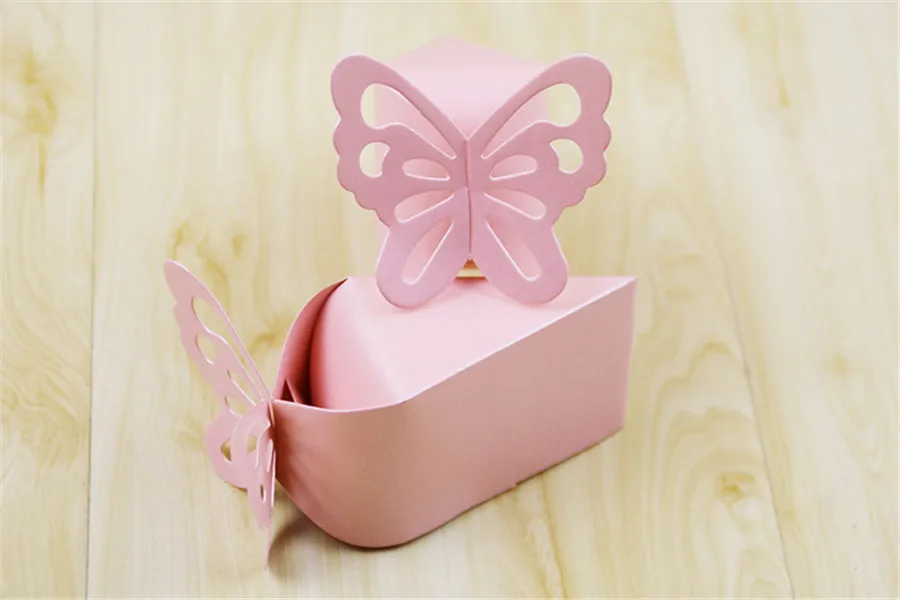 Новая креативная коробка конфет маленькая бабочка красочная фиолетовая розовая