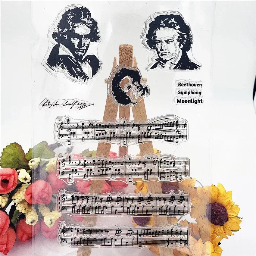 Бетховен музыкальный писатель прозрачные штампы/печать для скрапбукинга