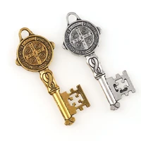 5 colors catholicism christian jewelry key charms saint benedict key pendants for diy pendants necklace