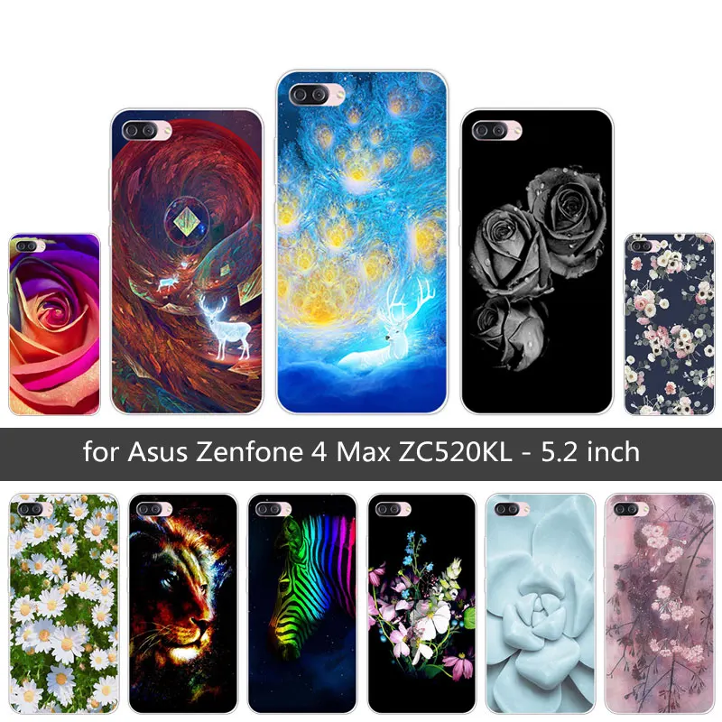 Cover For Asus Zenfone 4 Max ZC520KL Transparent TPU Colored Phone Cases 5.2&quot Soft Silicone |