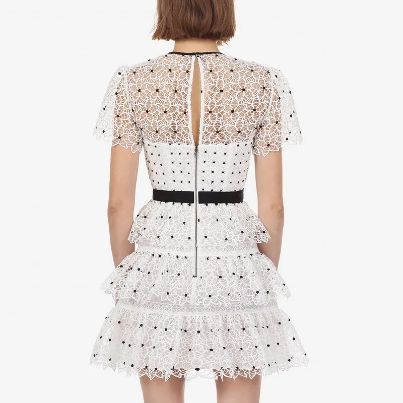Женское кружевное платье в стиле ретро водорастворимое облегающее мини с