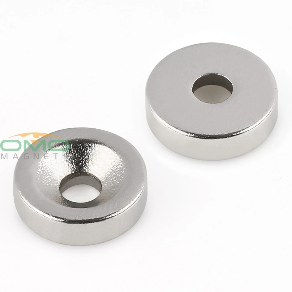OMO Magnetics New 6pcs Super Strong Round Neodymium Countersunk Ring Magnets 10mm x 3mm Hole: Rare Earth N50 | Обустройство дома
