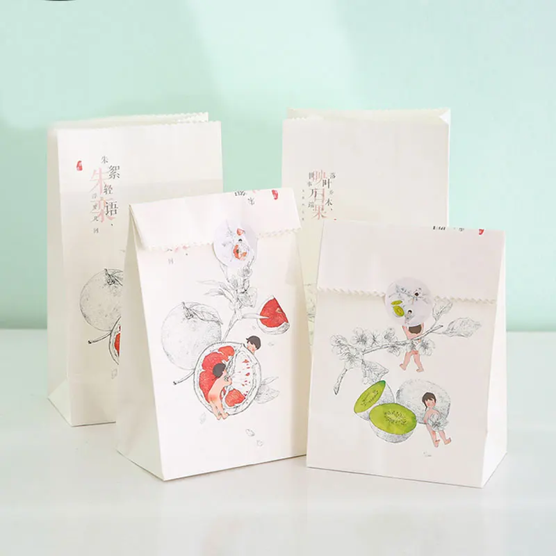 4 шт 13*23*8 см &quotнатуральная&quot серия бумажный мешок с наклейками лучшие подарочные