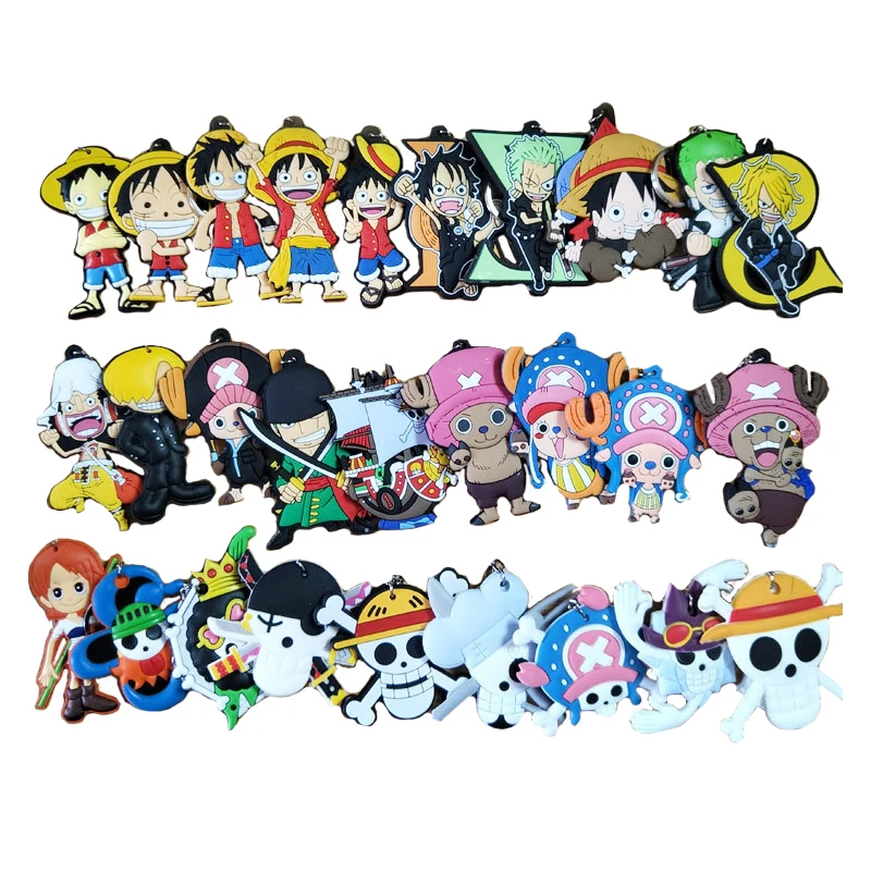Cute Keychain Action Figure Doll Luffy Zoro SANJI NICO ROBIN NAMI Chopper Metal Key ring Kids Birthday Christmas Gift Toys|Игровые