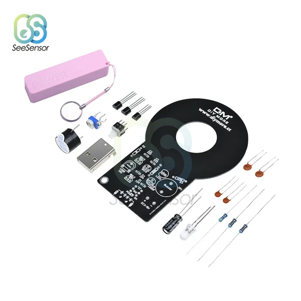 With Pink Case DIY Kit детектор металла Комплект Электронный комплект DC 3 V-5 V 60 мм Бесконтактный Сенсор модуль DIY электронные детали детектор металла - Цвет: With Pink Case