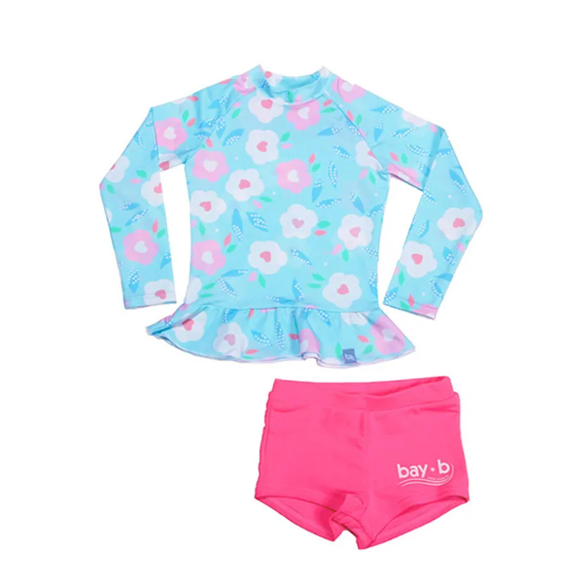 Костюм для плавания из двух предметов девочек новая летняя пляжная одежда детей