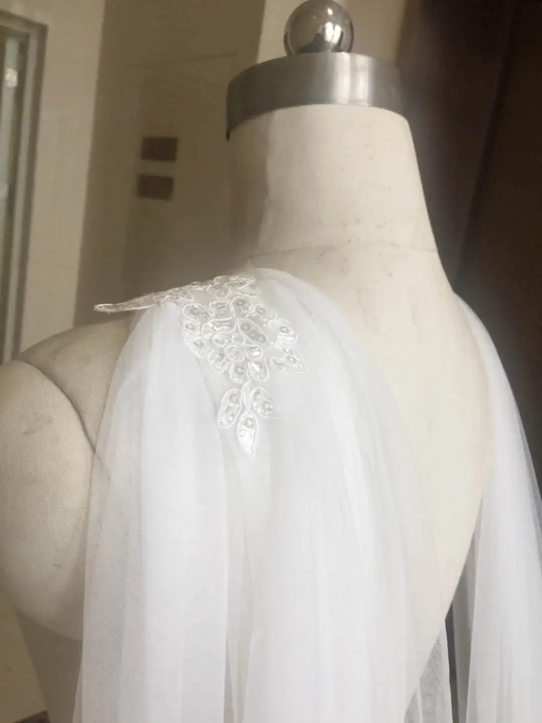 Белая кружевная шаль цвета слоновой кости искусственная Свадебная накидка