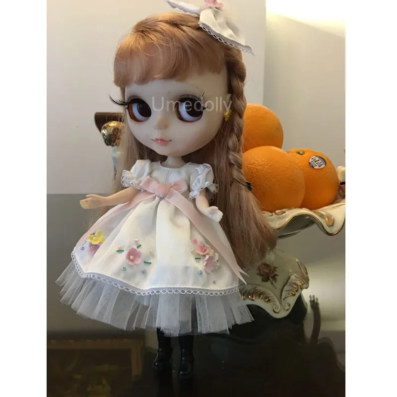 Одежда для кукол ICY Blyth 1 комплект красивое белое Цветочное платье Licca Azone 30 см