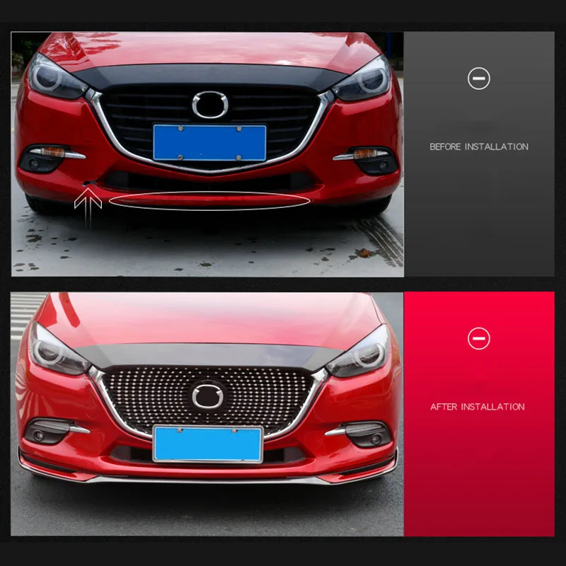 Для Mazda 3 Axela sedan- Передний Комплект кузова ПУ бампер спойлер и боковые юбки расширитель сплиттер Плесень Автомобильный Стайлинг