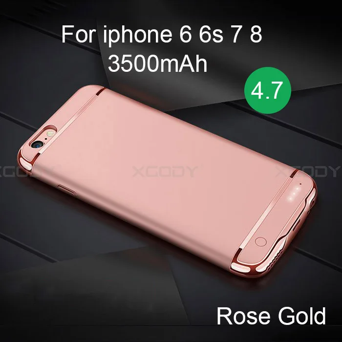 3500 mAh For 4.7 XGODY, чехол для зарядки аккумулятора для iphone 6, 6 S, 7, 8/Plus, 4000 мАч, внешний аккумулятор, чехол для iphone 4,7, 5,5 - Цвет: 3500 mAh For 4.7