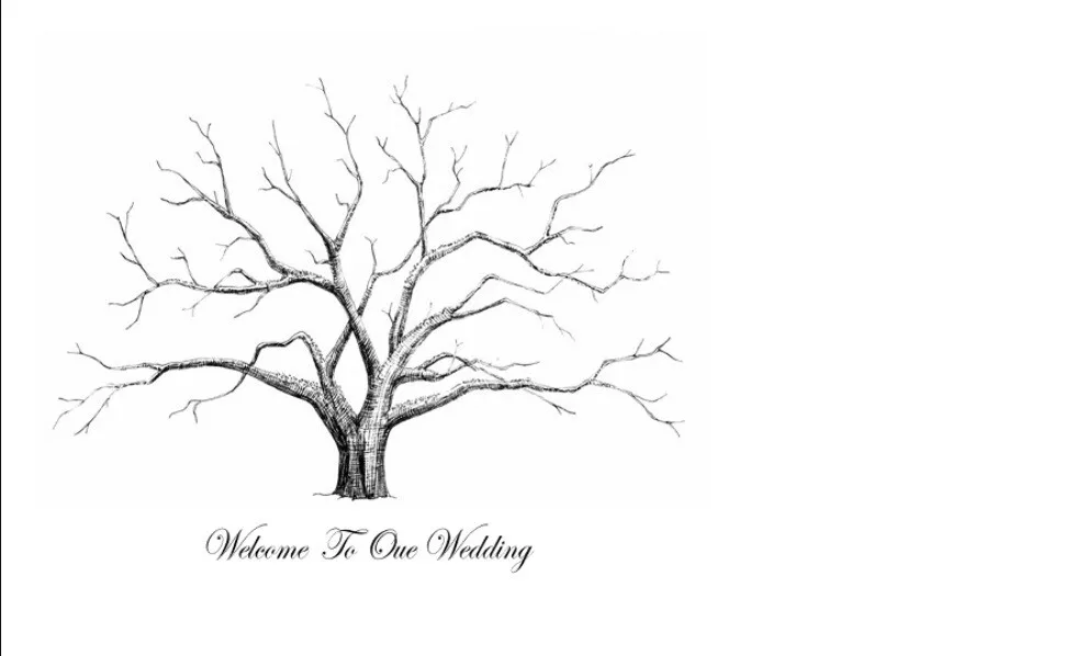 

New Company Alumni Wedding Fingerprint Tree Signature Tree DIY Customized Wedding Supplies Accessory GuestBook Casamento x2pcs