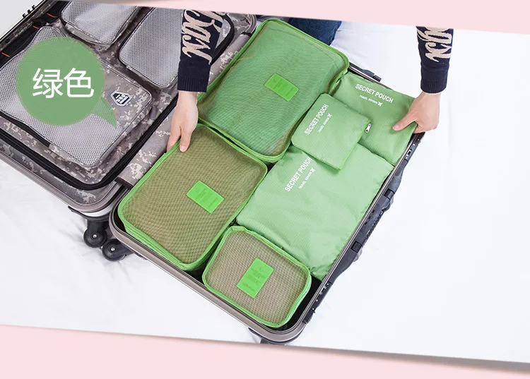 2015 новый 6 шт./компл. корейский стильных женщин дорожная сумка женская для