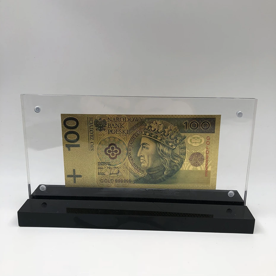 Kelin цветной 24 K позолоченный Польша декоративная банкнота 100PLN для игры и коллекции