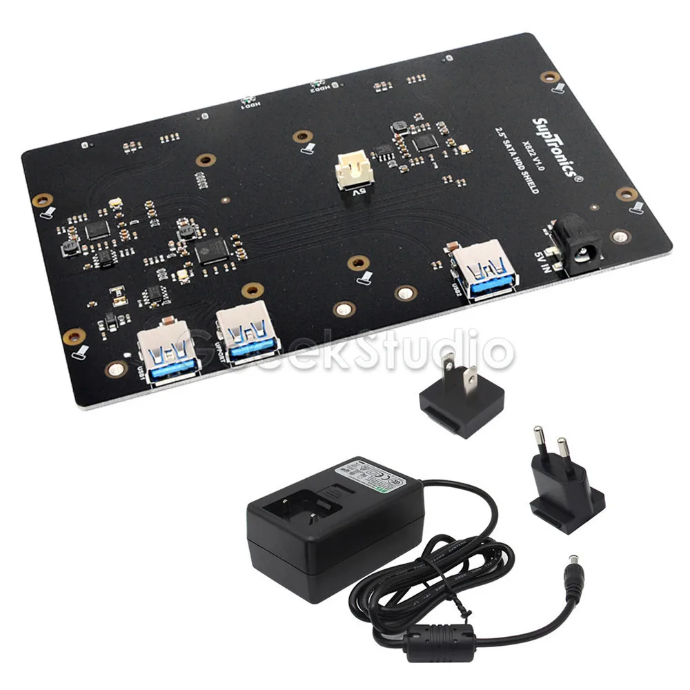 X852 Board and Power X852 двойной MSATA SSD щит USB 3,0 модуль Плата расширения питания для Raspberry Pi 1 Модель B+/2 B/3 B/3 B - Цвет: X852 Board and Power