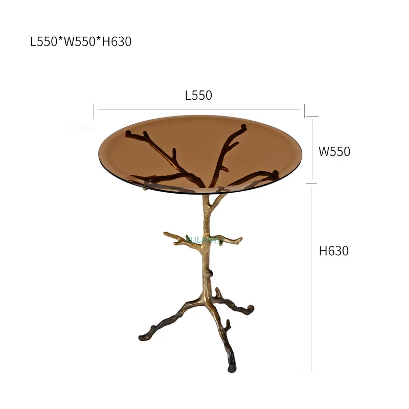 Antique copper glass coffee table vintage fashion style | Мебель