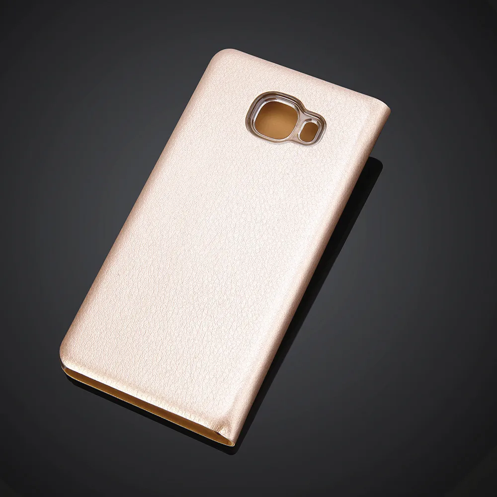 Кожаный чехол книжка для Samsung Galaxy C7 с отделением карт и держателем защитный флип